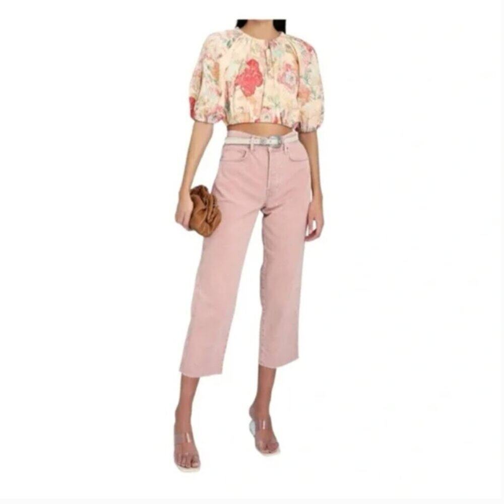 Veronica Beard Pink Cropped Jeans 29